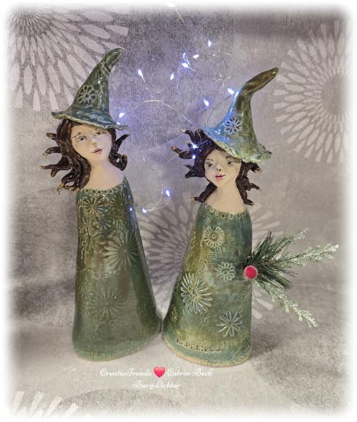 Keramik Skulptur Mädchen PerückenTanten